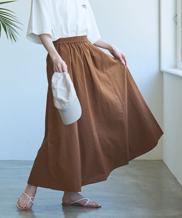 Cotton Linen Flare Skirt