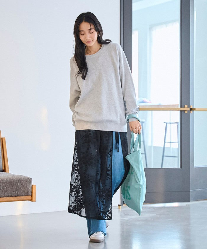 【スタイルアップ叶う】サイドラインカットオフバギーデニムパンツ COBALT
