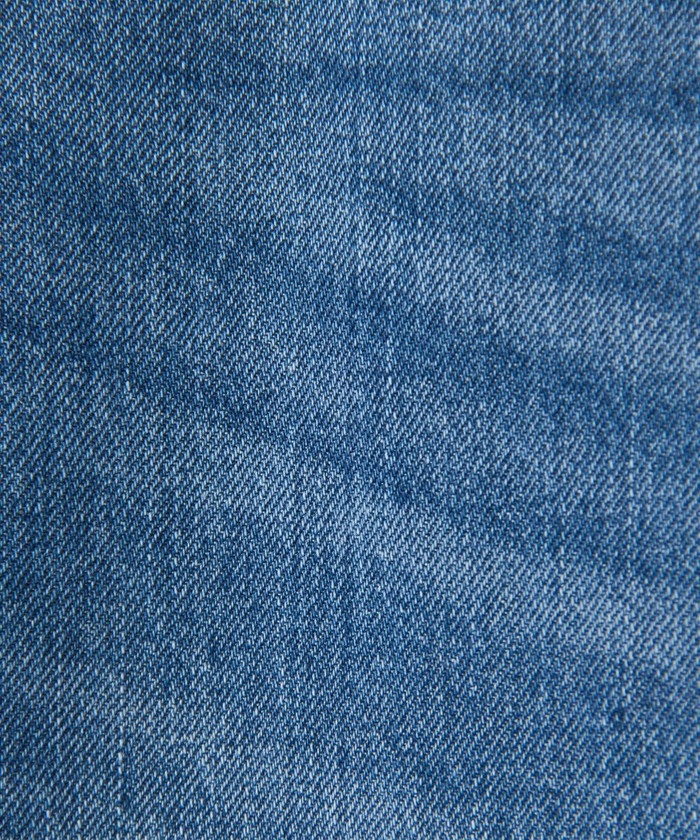 【スタイルアップ叶う】サイドラインカットオフバギーデニムパンツ COBALT