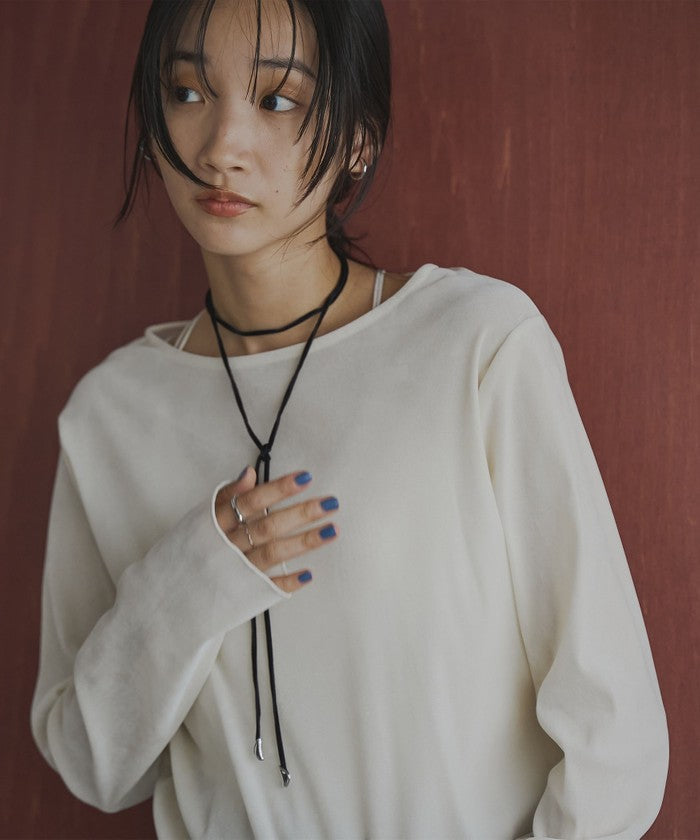 シアーベロアロングスリーブTシャツ