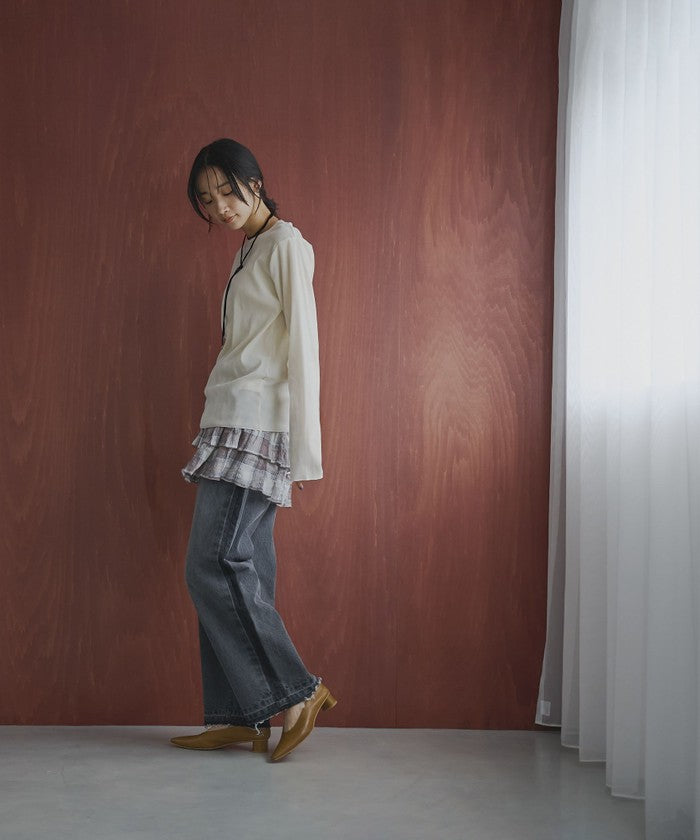 シアーベロアロングスリーブTシャツ