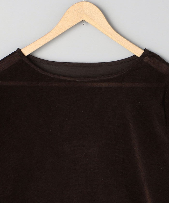 シアーベロアロングスリーブTシャツ