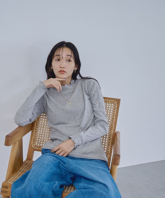 メロータートルロングスリーブTシャツ,MD.GRAY