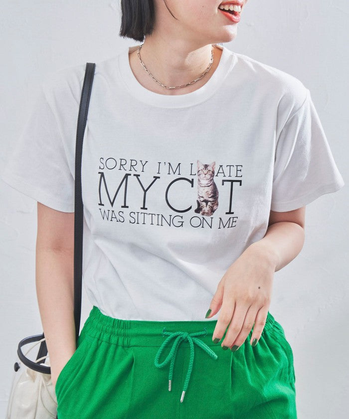 アニマルフォトプリントTシャツ,OFF WHITE