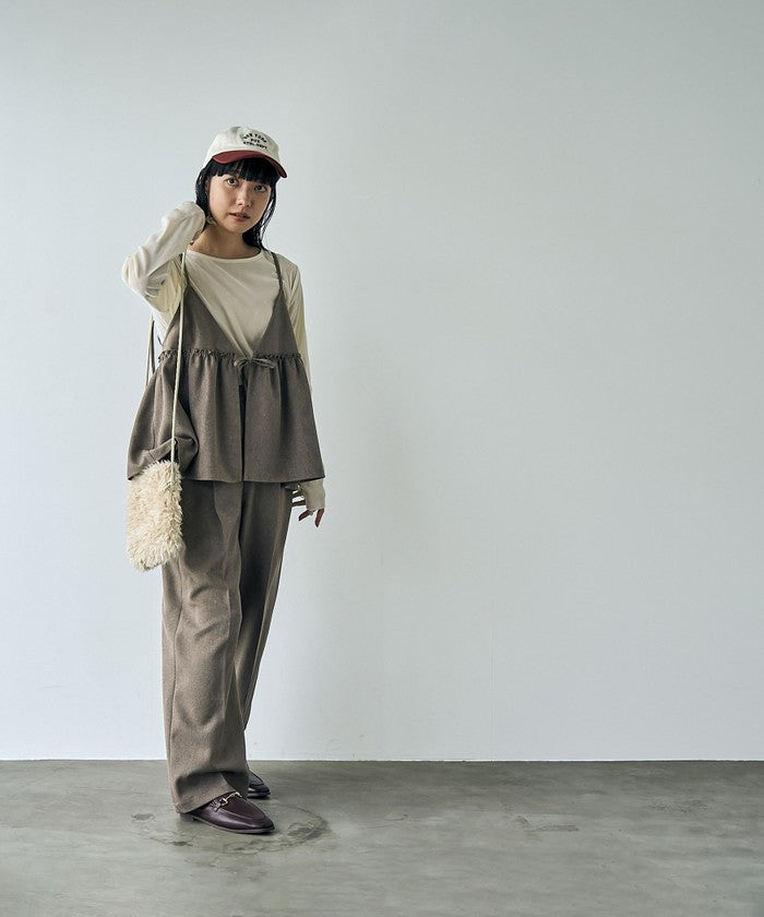 【そうコレ! 井桁弘恵さん着用】ウールライクキャミソールセットアップ