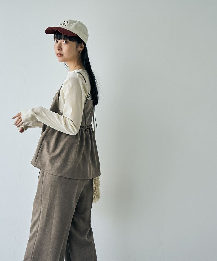 【そうコレ! 井桁弘恵さん着用】ウールライクキャミソールセットアップ