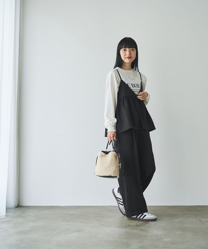 【そうコレ! 井桁弘恵さん着用】ウールライクキャミソールセットアップ