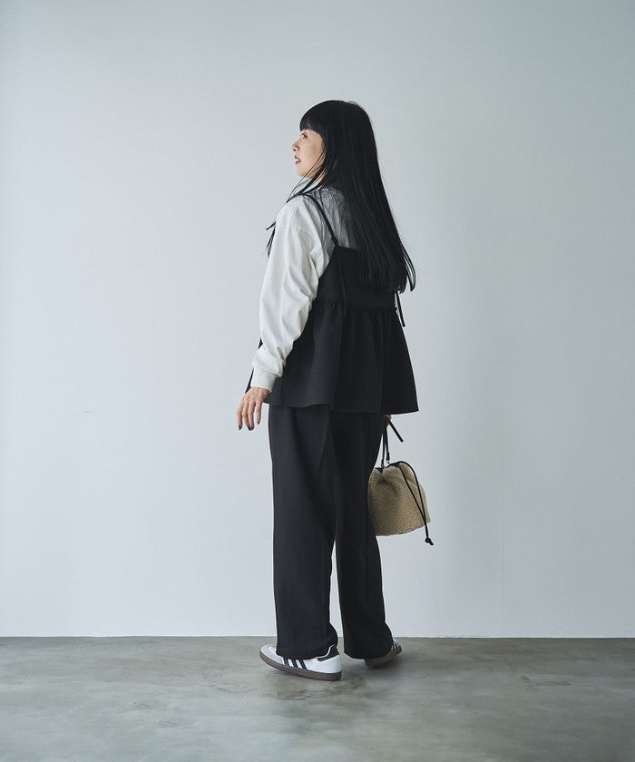 【そうコレ! 井桁弘恵さん着用】ウールライクキャミソールセットアップ