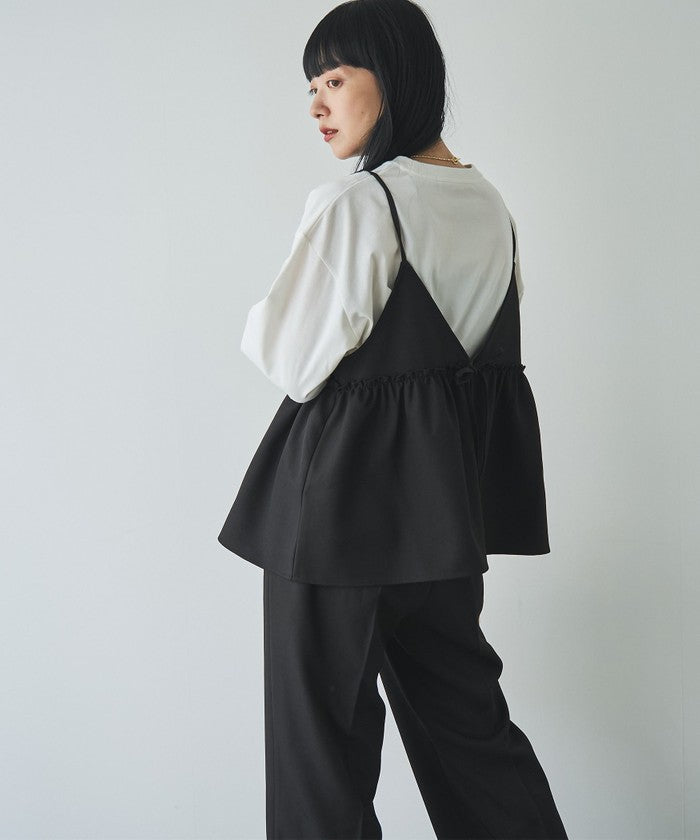 【そうコレ! 井桁弘恵さん着用】ウールライクキャミソールセットアップ