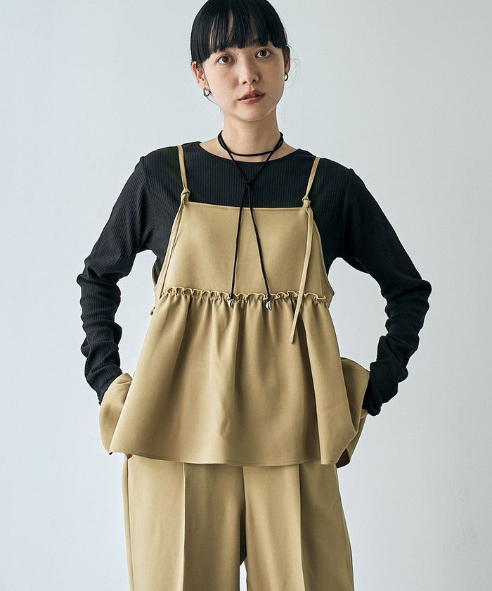 【そうコレ! 井桁弘恵さん着用】ウールライクキャミソールセットアップ