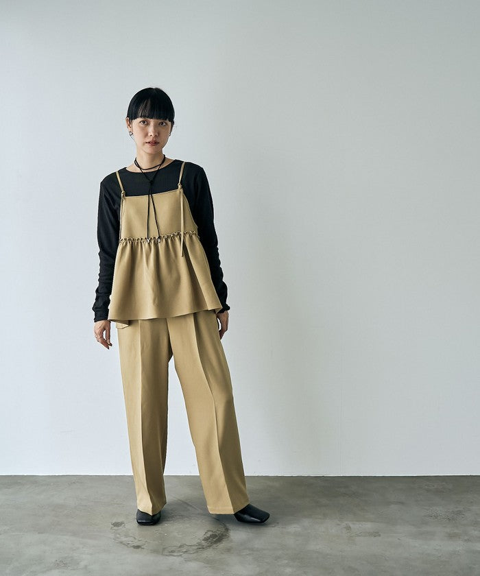 【そうコレ! 井桁弘恵さん着用】ウールライクキャミソールセットアップ