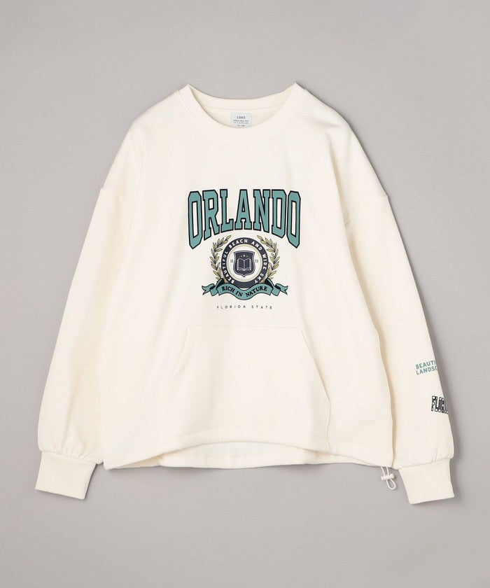 ロゴプリントカンガルーポケット裏毛スウェット