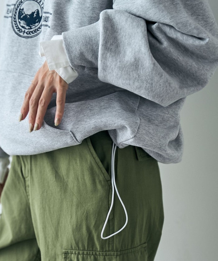 ロゴプリントカンガルーポケット裏毛スウェット