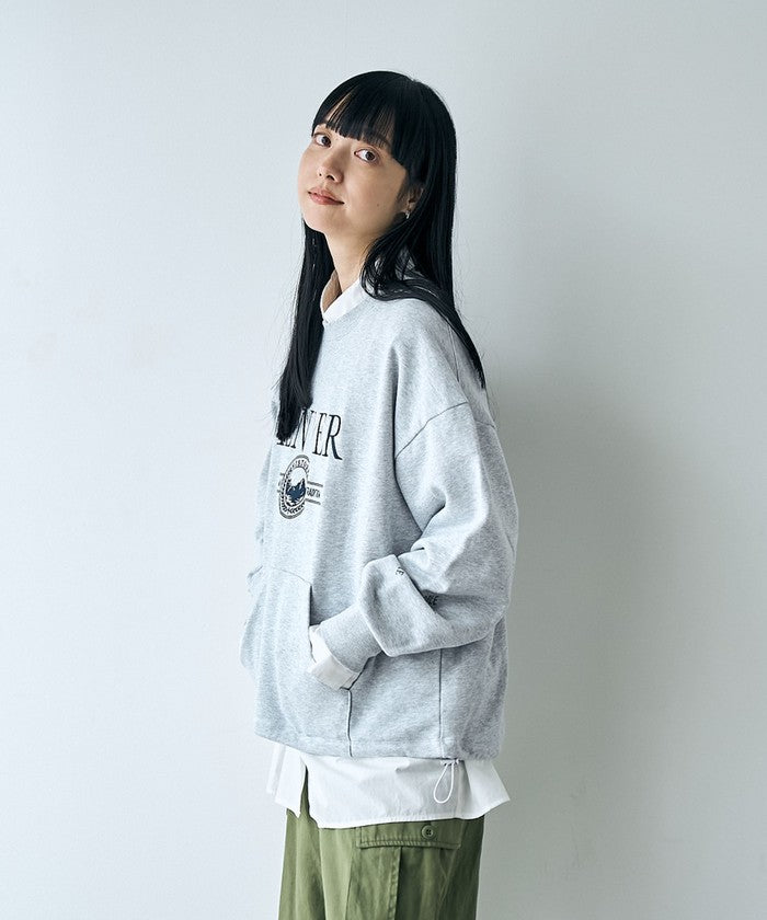 ロゴプリントカンガルーポケット裏毛スウェット