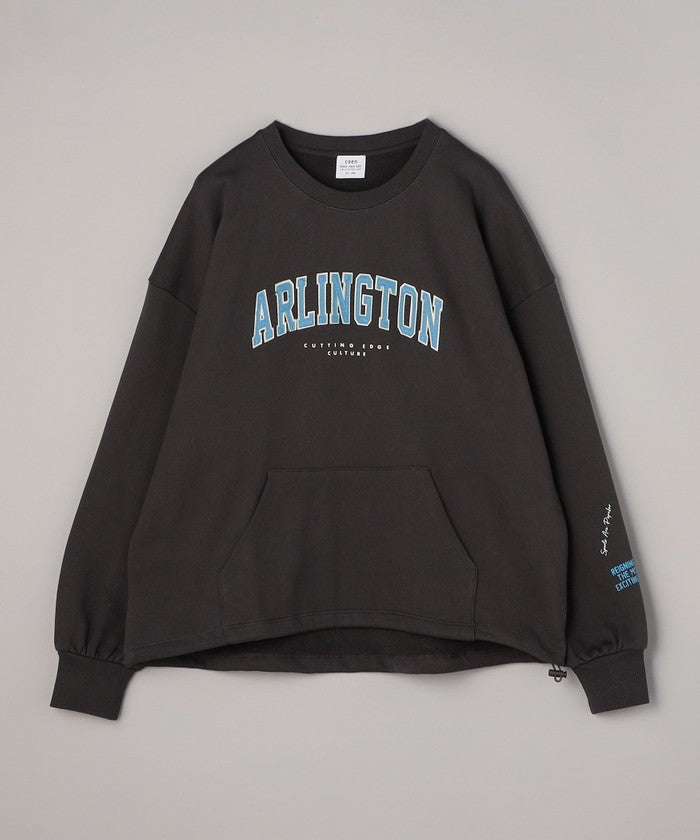 ロゴプリントカンガルーポケット裏毛スウェット,DK.GRAY