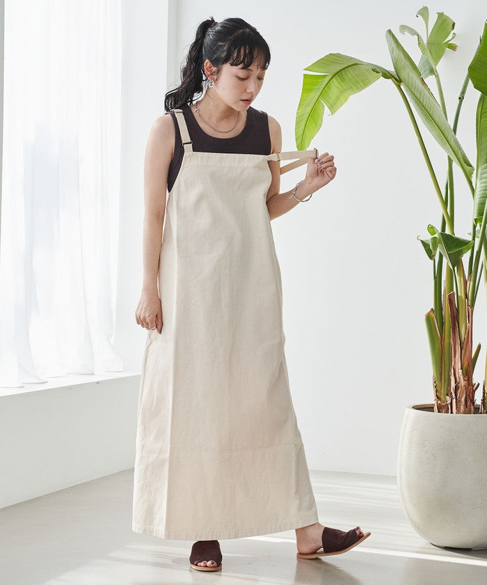 【WEB限定】Dickies（ディッキーズ）別注サイドジップジャンパースカート OFF WHITE