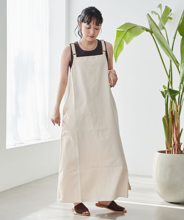 【WEB限定】Dickies（ディッキーズ）別注サイドジップジャンパースカート OFF WHITE