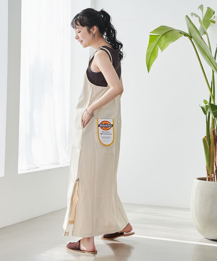 【WEB限定】Dickies（ディッキーズ）別注サイドジップジャンパースカート OFF WHITE