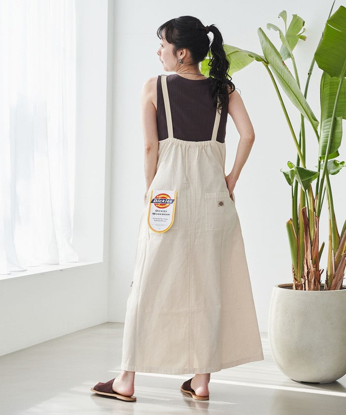 【WEB限定】Dickies（ディッキーズ）別注サイドジップジャンパースカート OFF WHITE