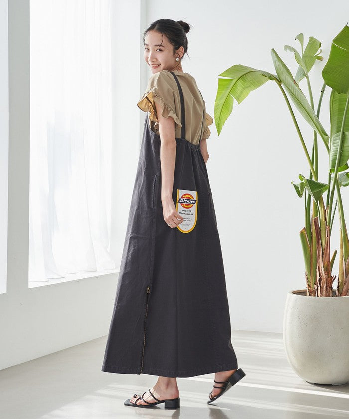 【WEB限定】Dickies（ディッキーズ）別注サイドジップジャンパースカート OFF WHITE