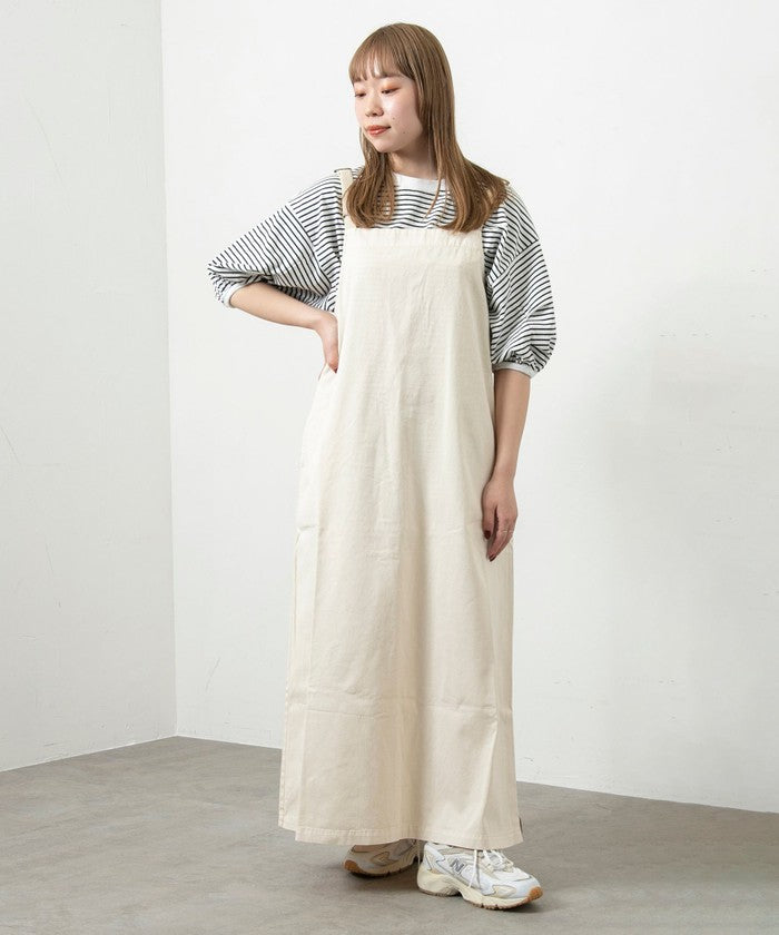 【WEB限定】Dickies（ディッキーズ）別注サイドジップジャンパースカート OFF WHITE