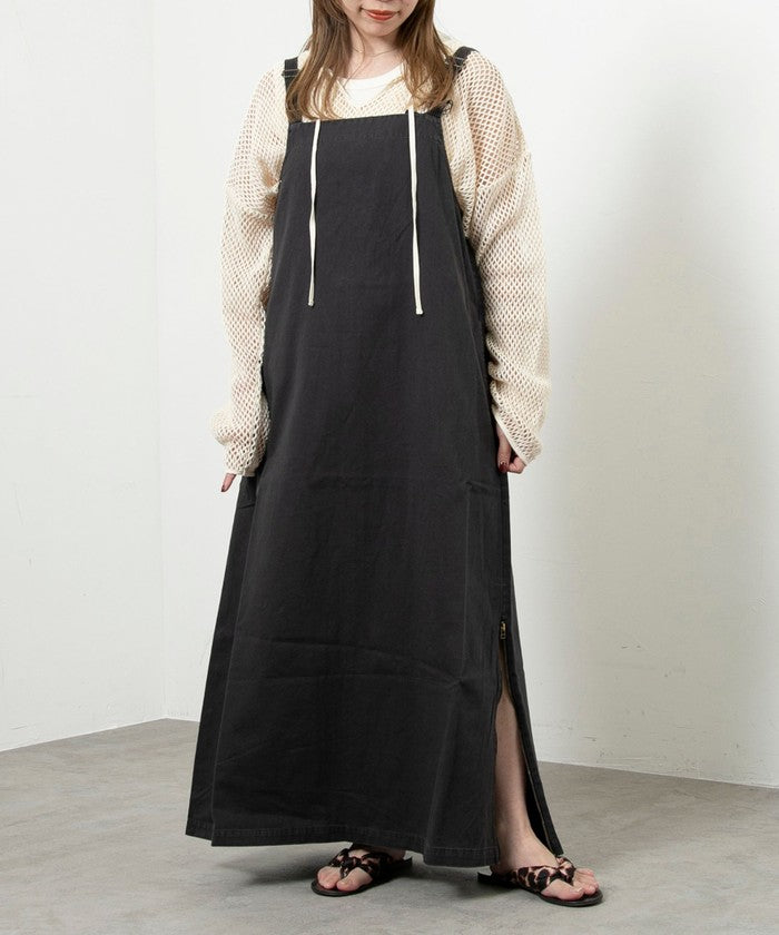 【WEB限定】Dickies（ディッキーズ）別注サイドジップジャンパースカート OFF WHITE