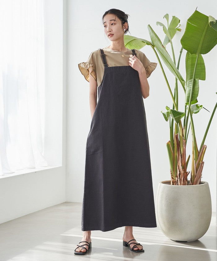 【WEB限定】Dickies（ディッキーズ）別注サイドジップジャンパースカート BLACK