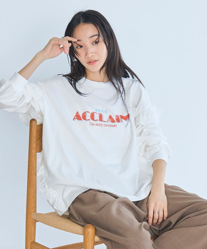 フハク ドッキング フリル袖 ロングスリーブTシャツ