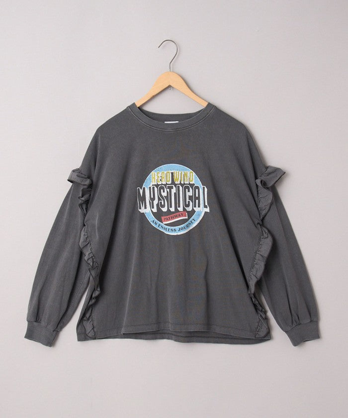 フハク ドッキング フリル袖 ロングスリーブTシャツ