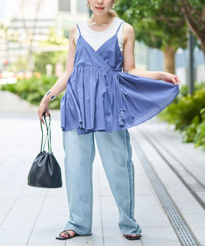 MARKET（マーケット）2wayカシュクール キャミトップス NAVY