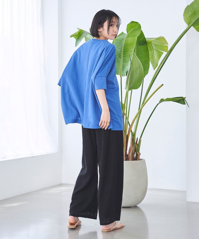 オリエンタル柄レースイージーワイドパンツ OFF WHITE