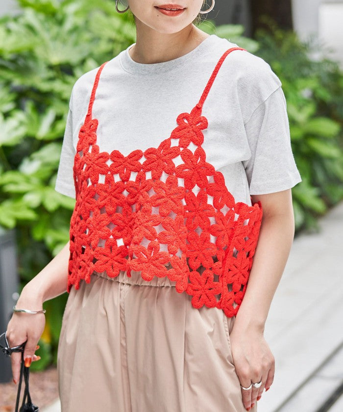 【セットアイテム】 クロシェキャミセットT LT.GRAY