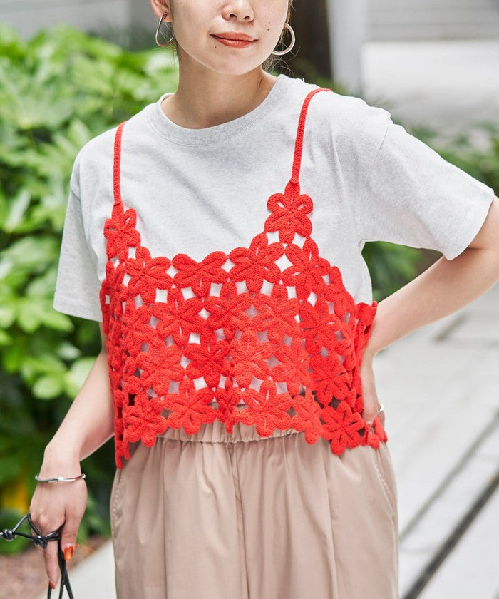 【セットアイテム】 クロシェキャミセットT LT.GRAY