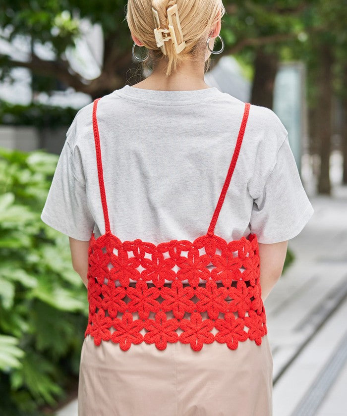 【セットアイテム】 クロシェキャミセットT LT.GRAY