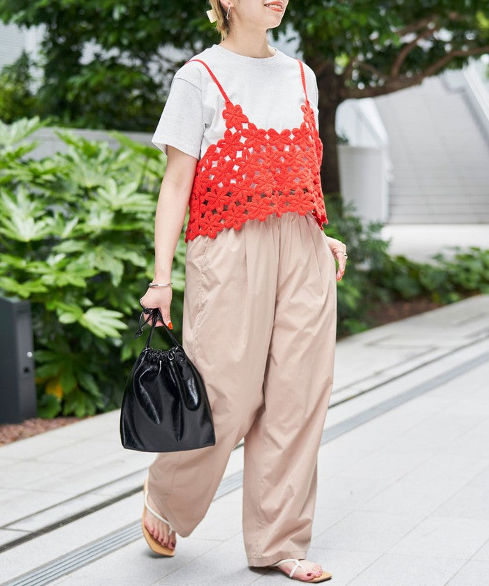 【セットアイテム】 クロシェキャミセットT LT.GRAY