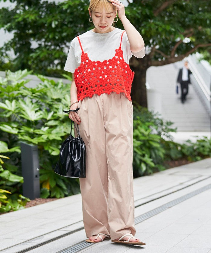 【セットアイテム】 クロシェキャミセットT LT.GRAY