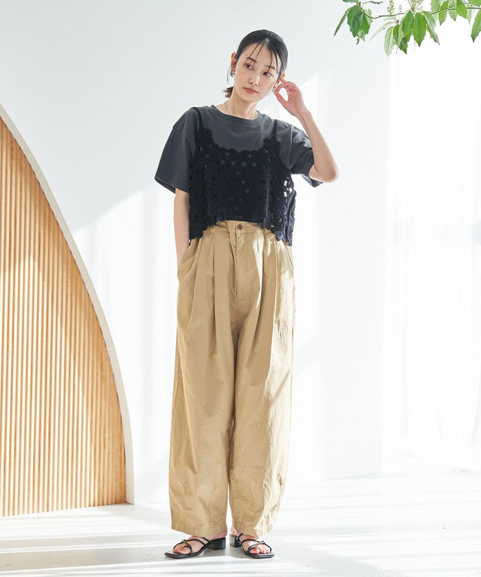 【セットアイテム】 クロシェキャミセットT LT.GRAY