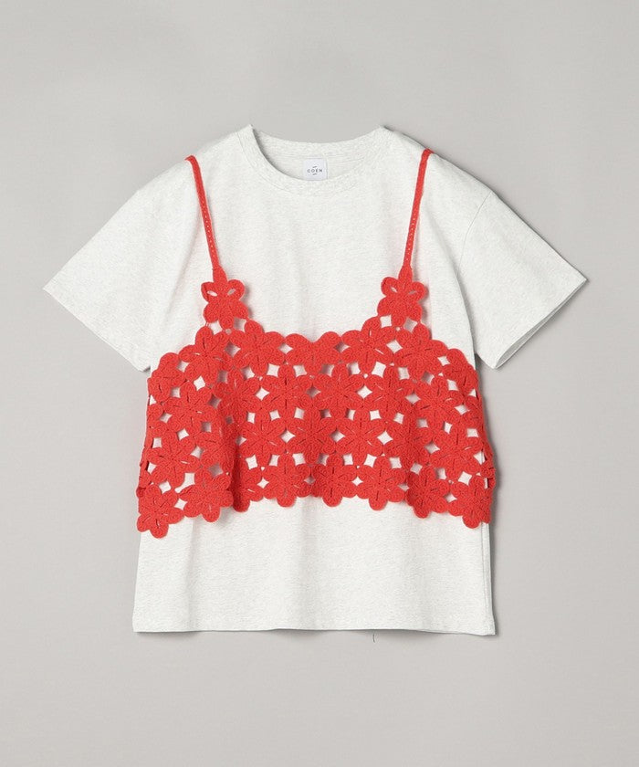 【セットアイテム】 クロシェキャミセットT LT.GRAY