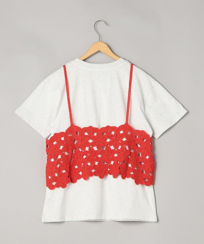 【セットアイテム】 クロシェキャミセットT LT.GRAY