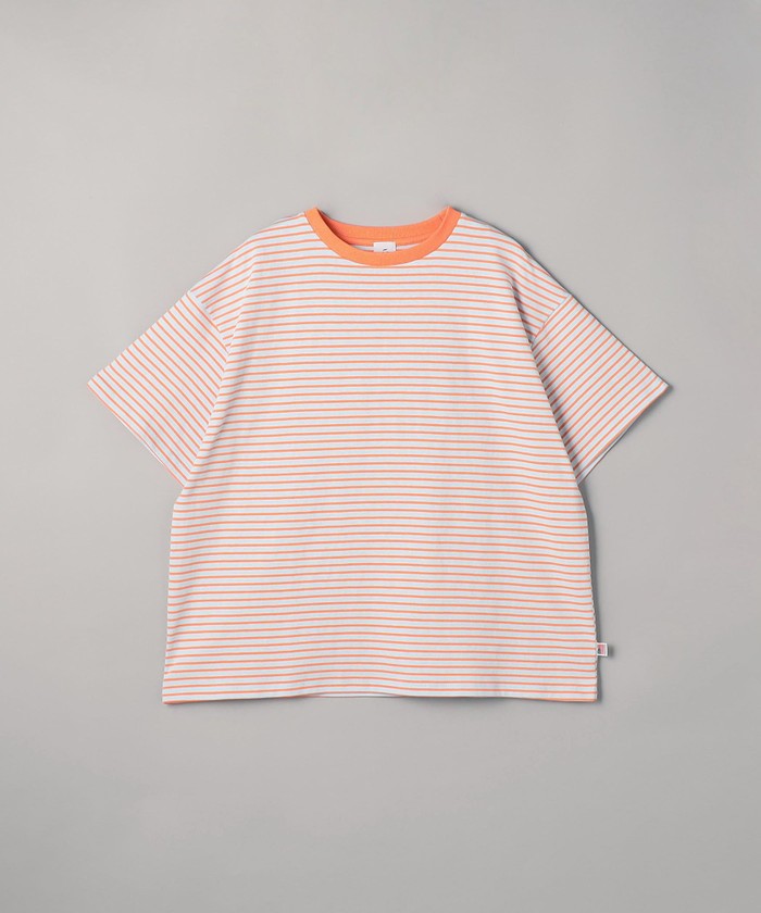 コットンレトロボーダー半袖シャツ LT.PINK