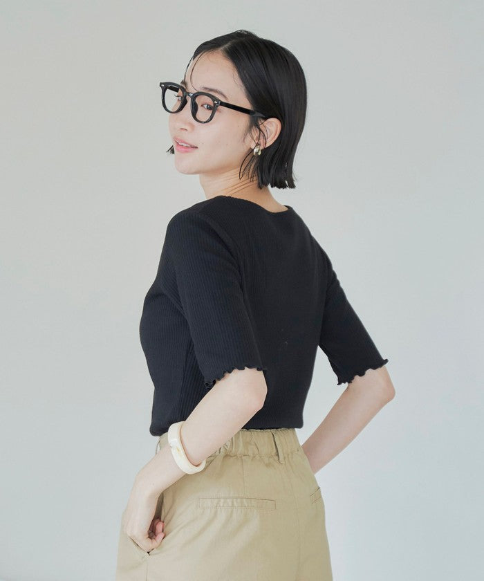 メロークルーリブTシャツ COBALT