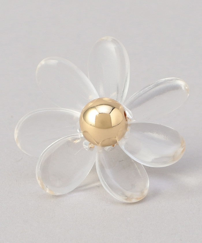 クリアフラワーピアス GOLD