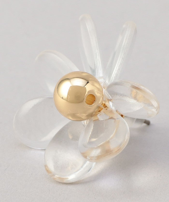 クリアフラワーピアス GOLD