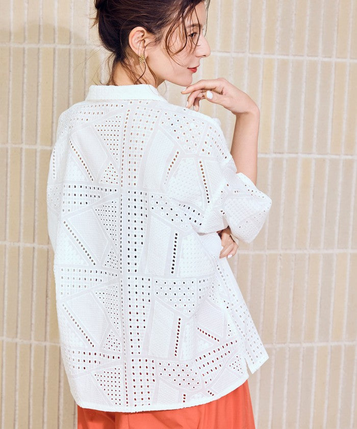 コーエン coen Suuコラボ エンブロレースHSシャツ （BLACK） BLACK