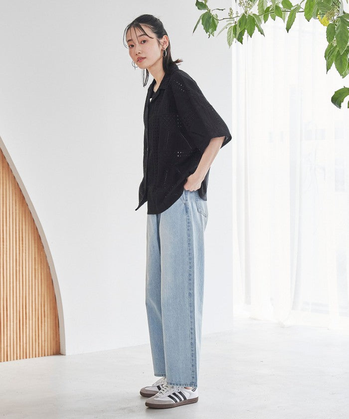 コーエン coen Suuコラボ エンブロレースHSシャツ （BLACK） BLACK