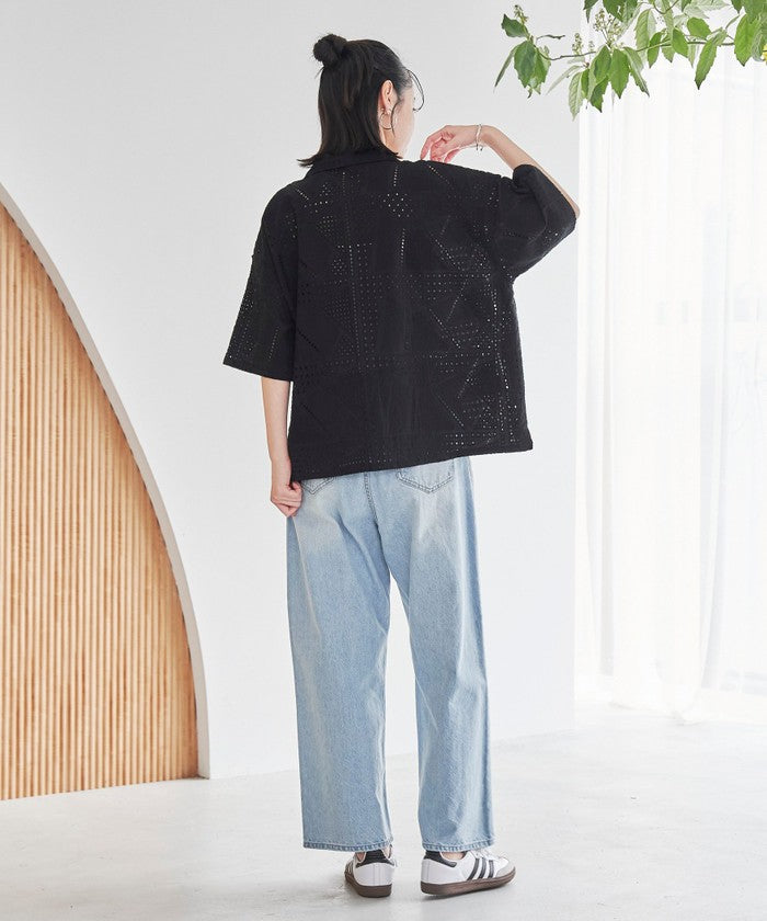 コーエン coen Suuコラボ エンブロレースHSシャツ （BLACK） BLACK