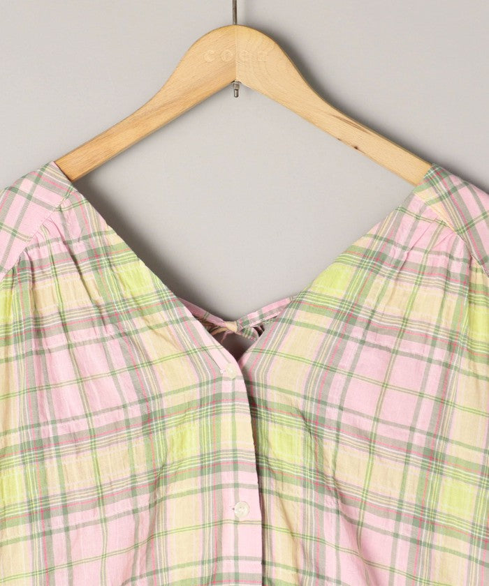コーエン coen Suuコラボ チェックフレアスリーブOP （LT.PINK） LT.PINK