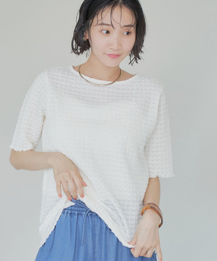 ポコポコハーフスリーブTシャツ OFF WHITE