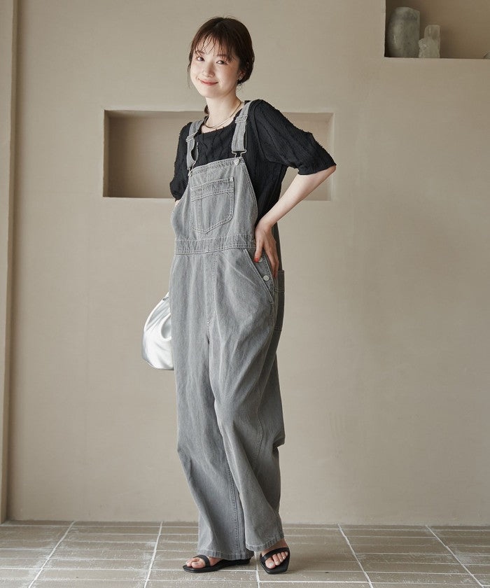 【SMITH’S（スミス）別注】 デニムサロペット オーバーオール BLACK