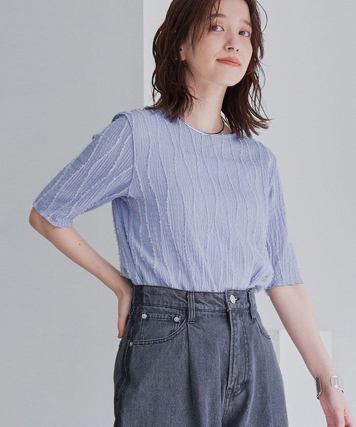 コーエン coen ナミナミカットジャカード H/S （LT.BLUE） LT.BLUE